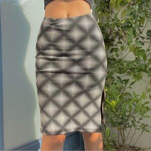 Vintage Optical Illusion Midi Skirt